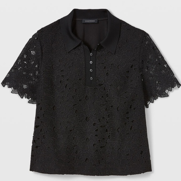Collared Lace Shirt - New With Tags - NEVER WORN - Black - Picture 5 of 5